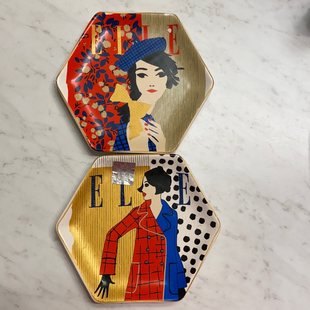 Elle Decor small ceramic decorative plates